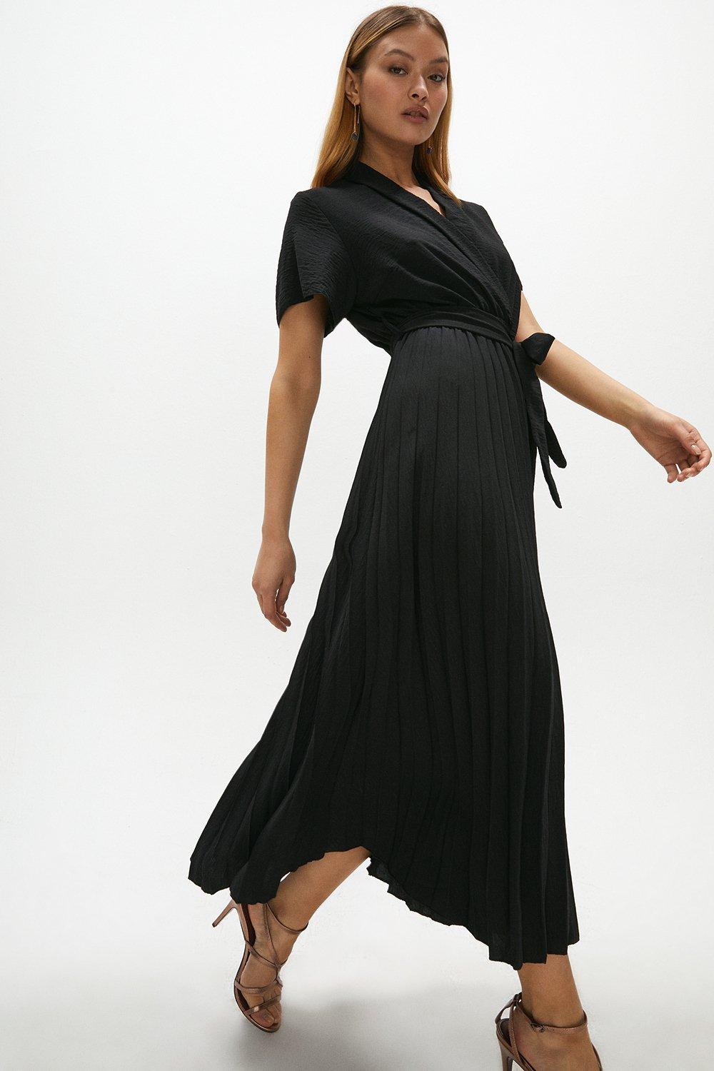 Wrap Front Pleated Skirt Dress | Coast